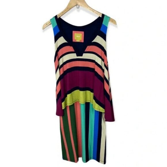 Anthropologie Davina Dress Rainbow Stripe Layered Rainbow Size Small Bohemian‎ S - Picture 3 of 9